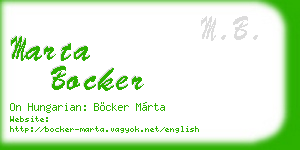 marta bocker business card